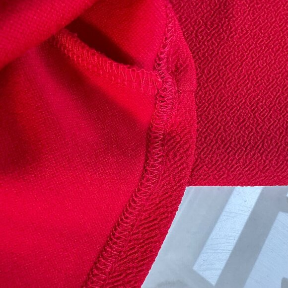 Crave Fame | Red Jumpsuit | Medium | Ruffle Plunge Neckline | Wide Leg - Picture 12 of 16